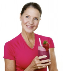 Woman with smoothie drink